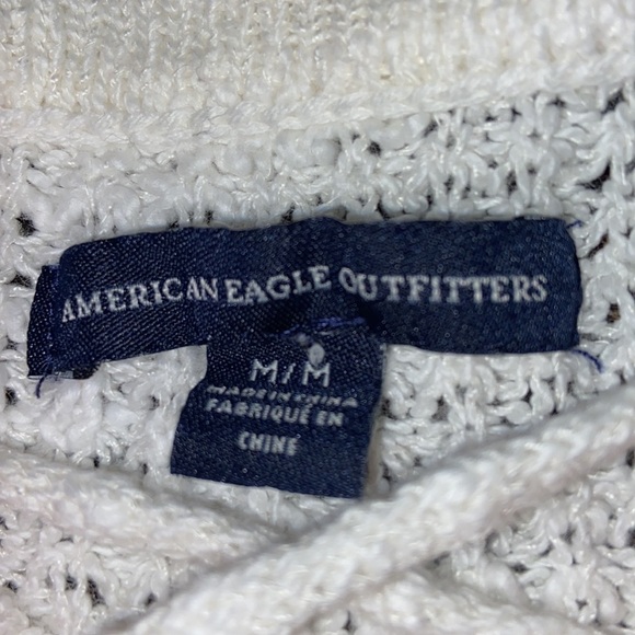 Ivory color American eagle outfitter lace up front long sleeve sweater medium - Picture 5 of 8